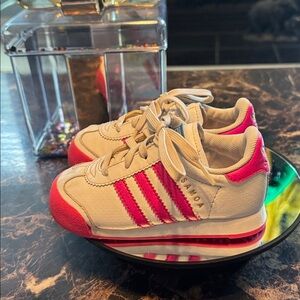 Adidas Samoa Pink and White Sneakers - Toddlers Size 7